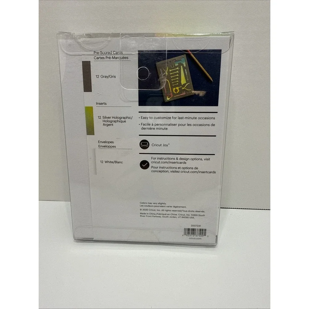 Cricut Joy Insert Cards Gray & Silver Holographic – 12 Pack w/Envelopes